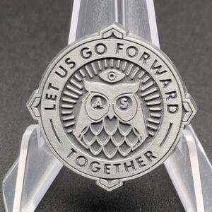 2017 Adult Swim Let Us Go Forward Together Flying Lotus Owl Pin Comedy TV Show
